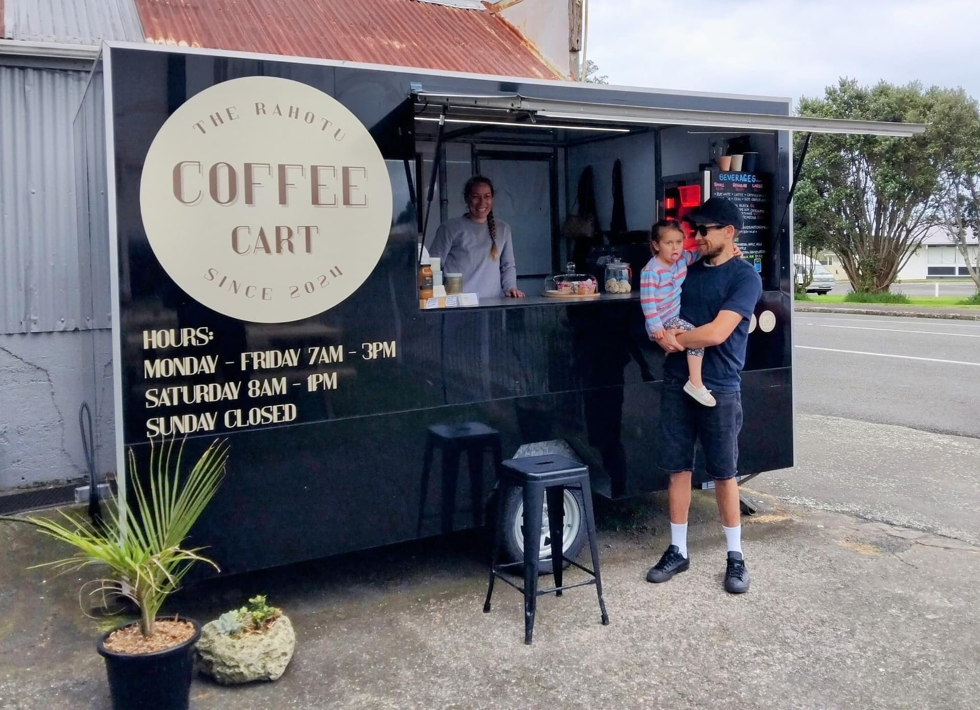 The Rahotu Coffee cart