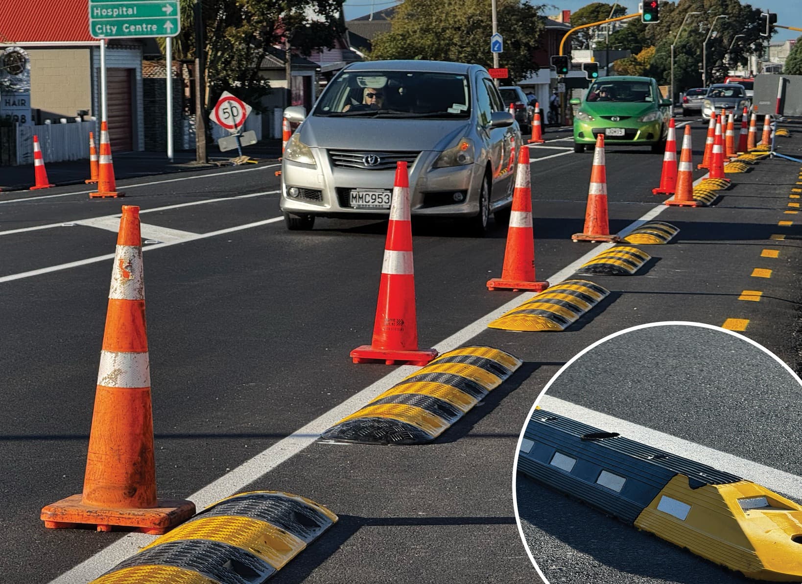 NPDC Begins Trial Replacing Concrete 'Tim Tam' Cycleway Separators