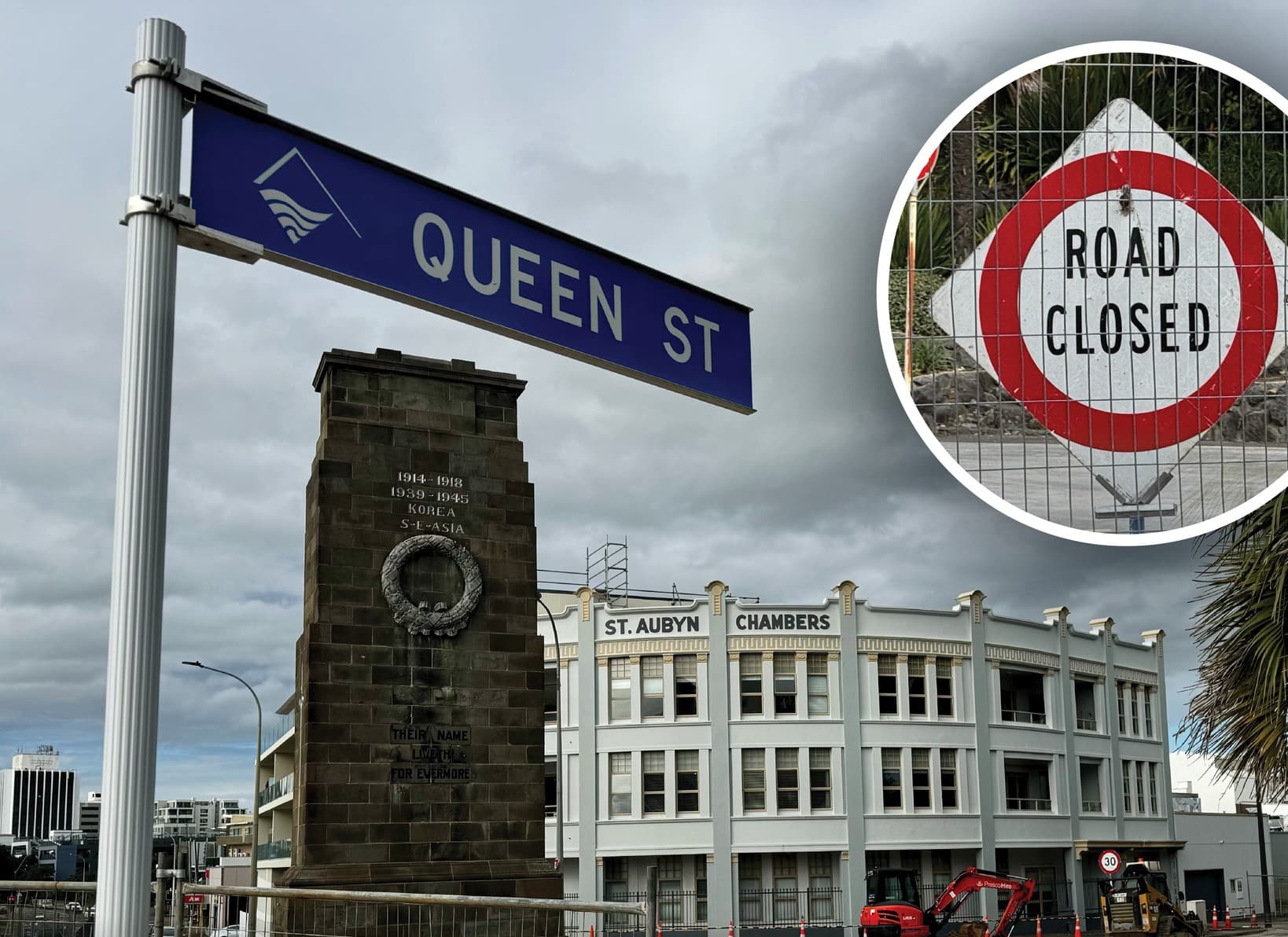 Work Begins on $300,000 Safety Trial Around New Plymouth Cenotaph