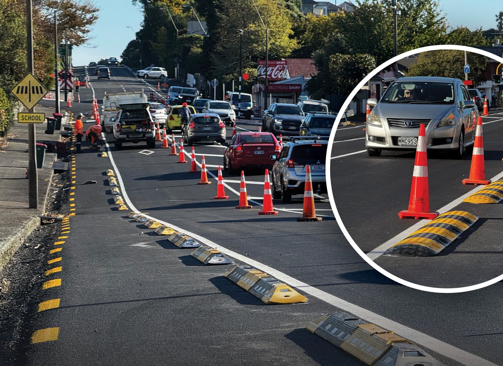 Feedback sought on controversial Devon Street West cycle separators in New Plymouth