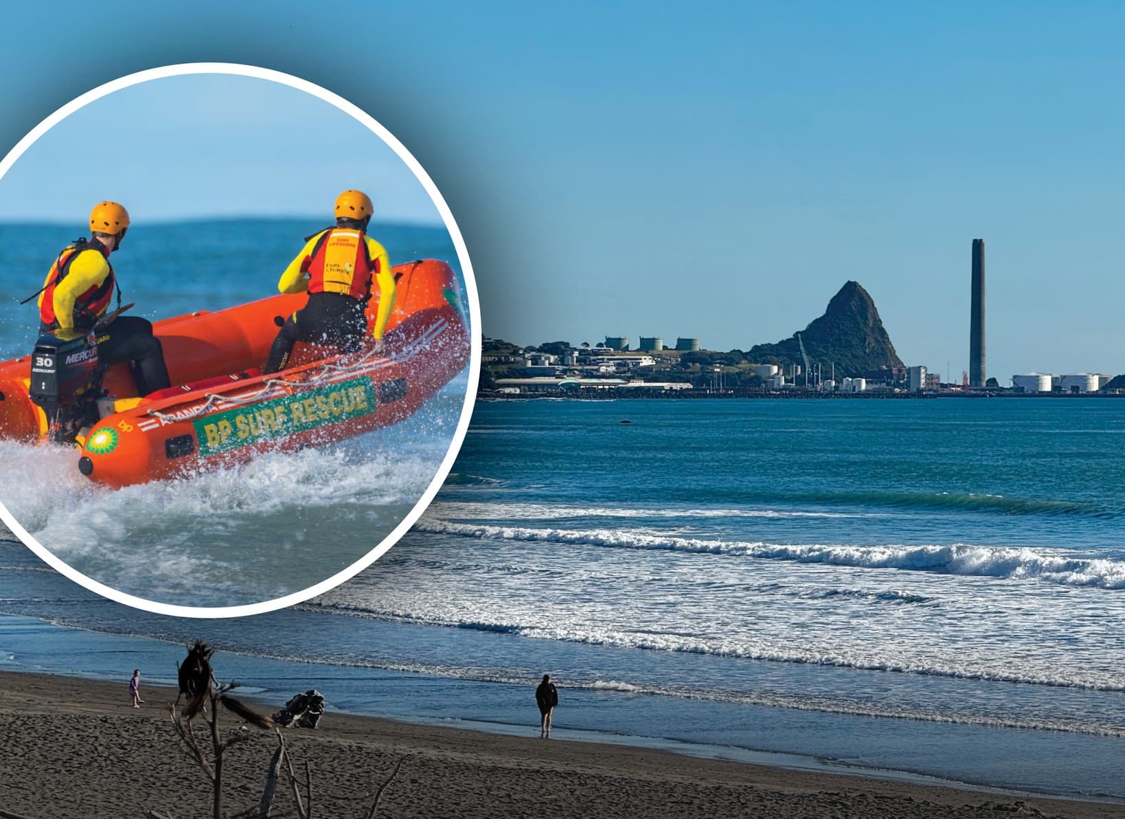 Surfer rescued from rough seas at New Plymouth's Fitzroy Beach