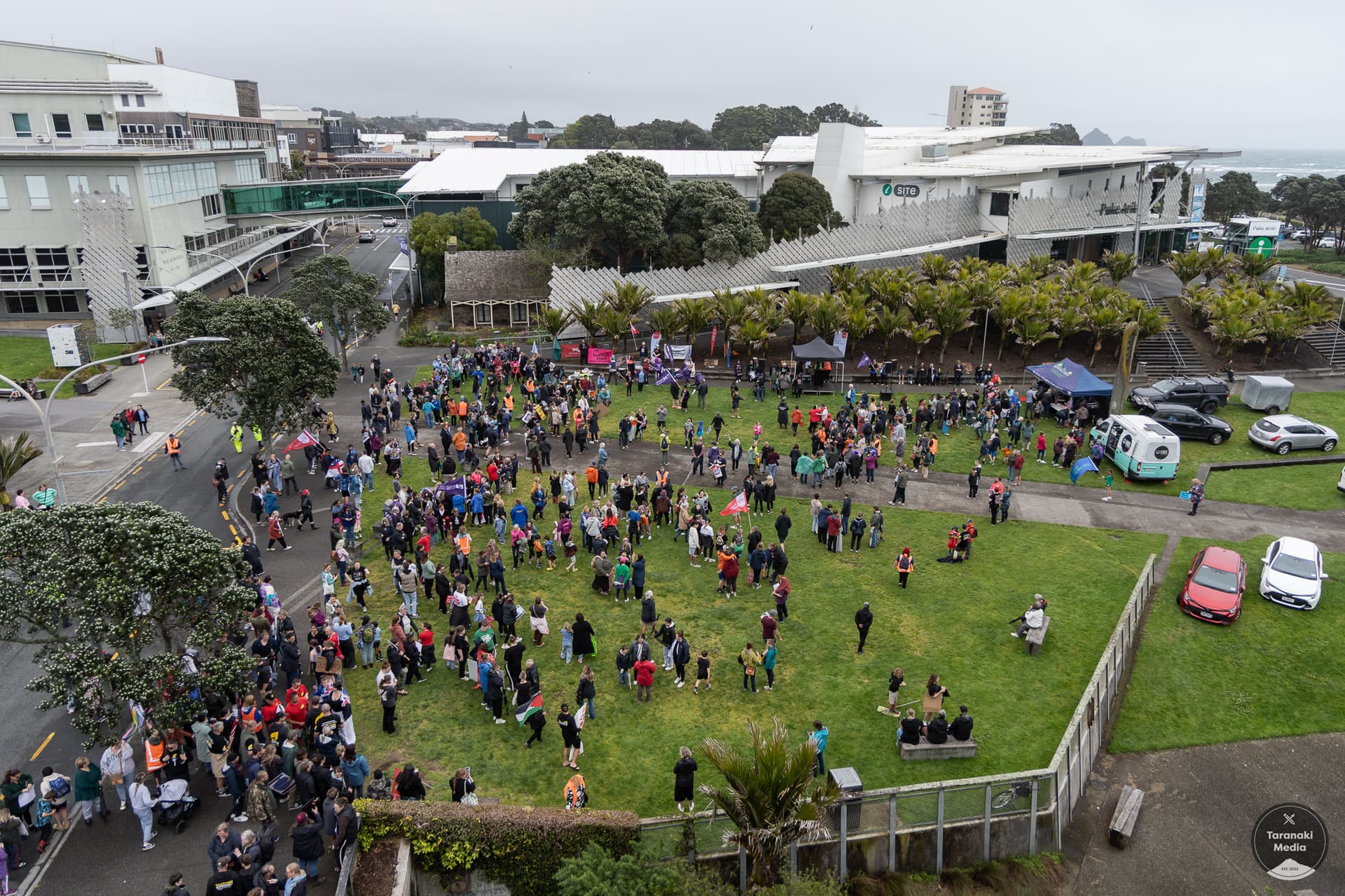 Watch: Public Service Workers "Mega Strike" Marches Through New Plymouth CBD