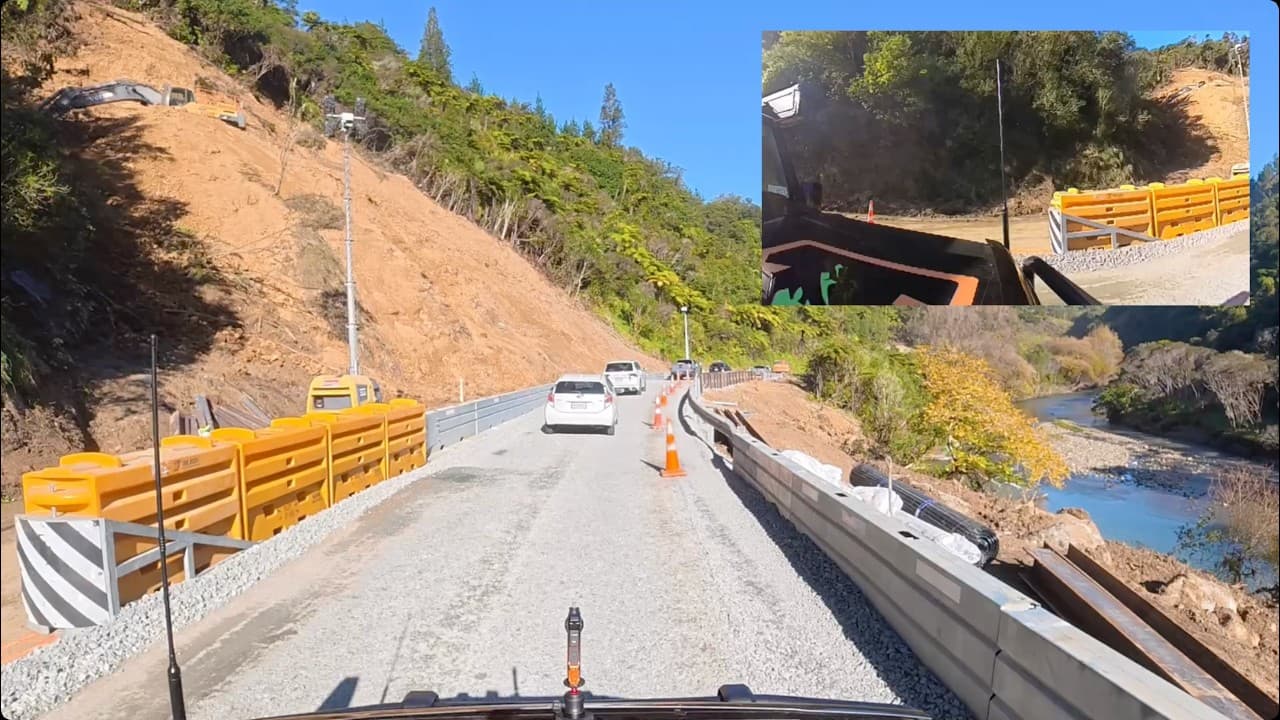 Drive-through of SH3 Awakino Gorge: Major Slip Damage