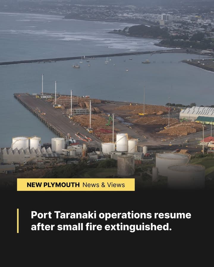 A small fire in a steel drum on a visiting grain vessel at Port Taranaki this morning was extinguished and full port…