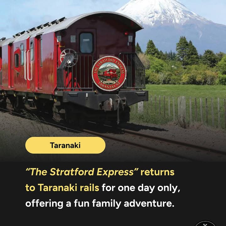 🚂💨 After checking out the AmeriCARnival excitement in the New Plymouth CBD on Sat 28th Feb, jump aboard the Stratford…