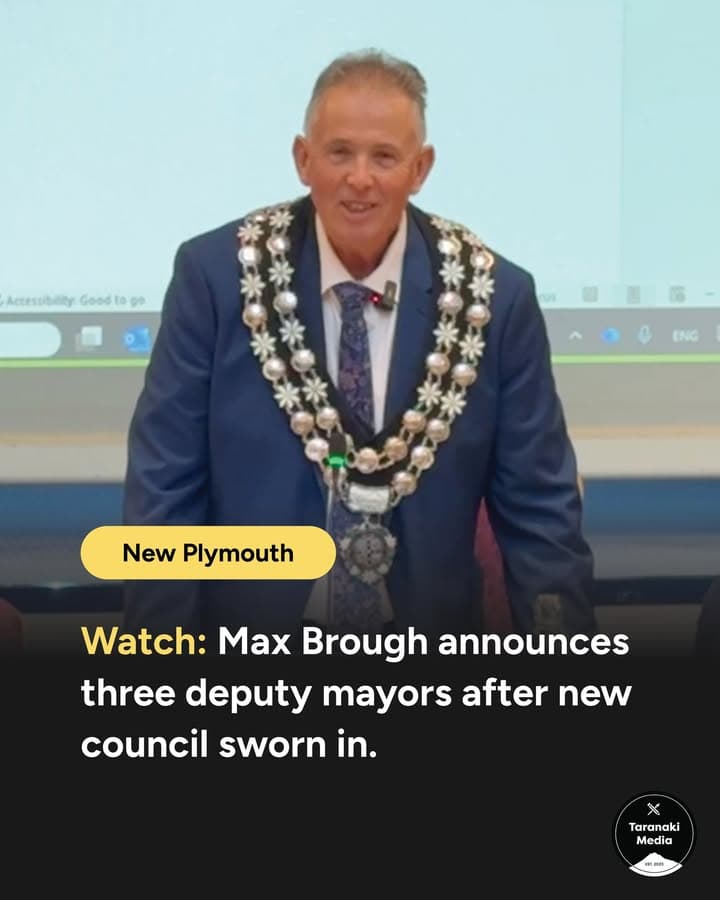 New Plymouth's new council was sworn in this afternoon at the Civic Centre, after which Mayor Max Brough announced…